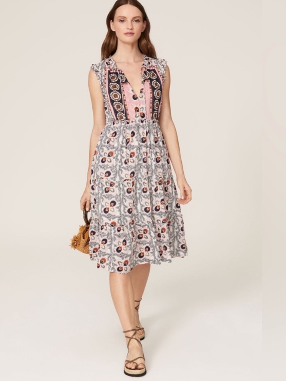 Figue Lily Clara Floral Midi Dress Size Extra Small